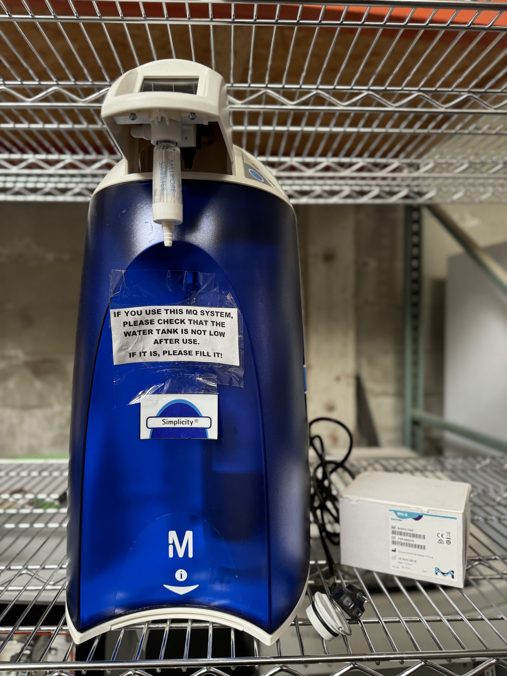 Millipore Simplicity Water Purification